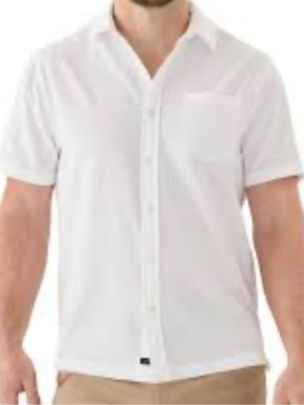 Greg Norman Collection White Short-Sleeve Button-Down Shirt#A17